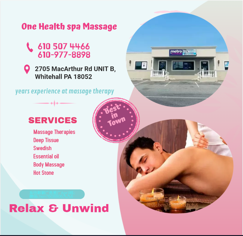 Our traditional full body massage in Whitehall, PA 
includes a combination of different massage therapies like 
Swedish Massage, Deep Tissue, Sports Massage, Hot Oil Massage
at reasonable prices.