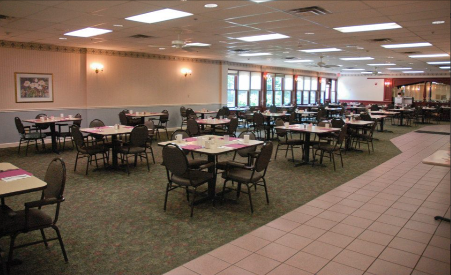 Breakfast, lunch, and dinner served in our beautiful, spacious dining room.