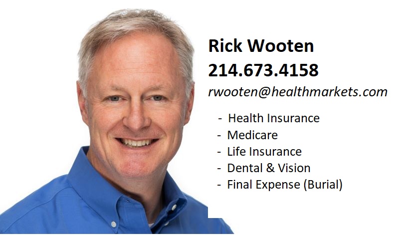 Biz Card HealthMarkets Insurance - Rick Wooten San Angelo (214)673-4158