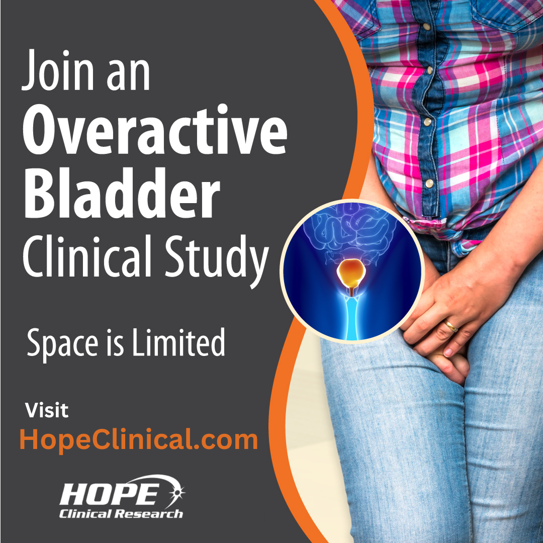 Join an Overactive Bladder Clinical Trial in Canoga Park today and get on the path to a healthier life. Receive free study-related medication. Reimbursement for Time & Travel. Space is limited.
#ClinicalTrial #OveractiveBladder #CanogaPark