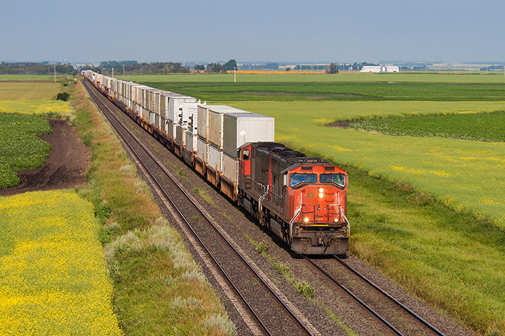 INTERMODAL - When shippers transport goods using two modes of freight to speed up the process and lower the cost, they use intermodal transportation.