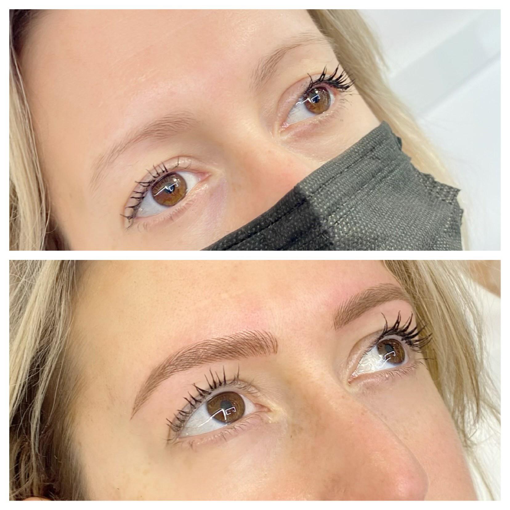 Microblading Before After at Laveda Lash & Brow