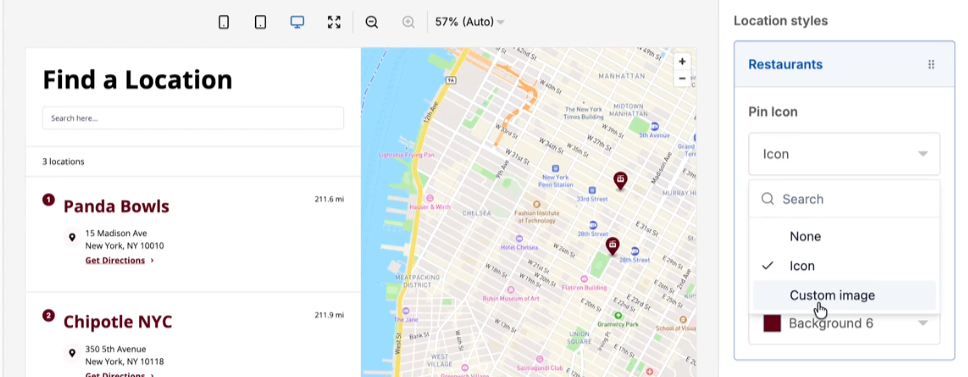 segnaposti mappa personalizzati