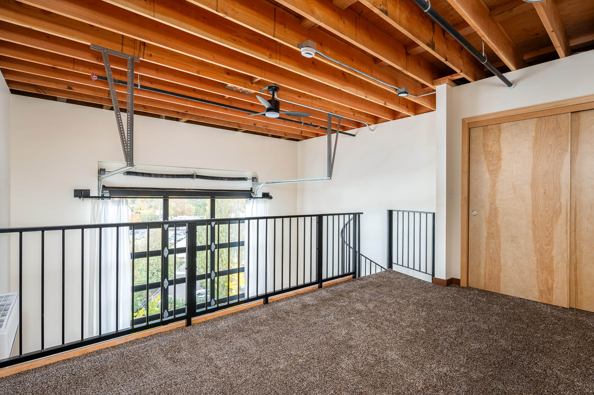 Room with a wooden ceiling