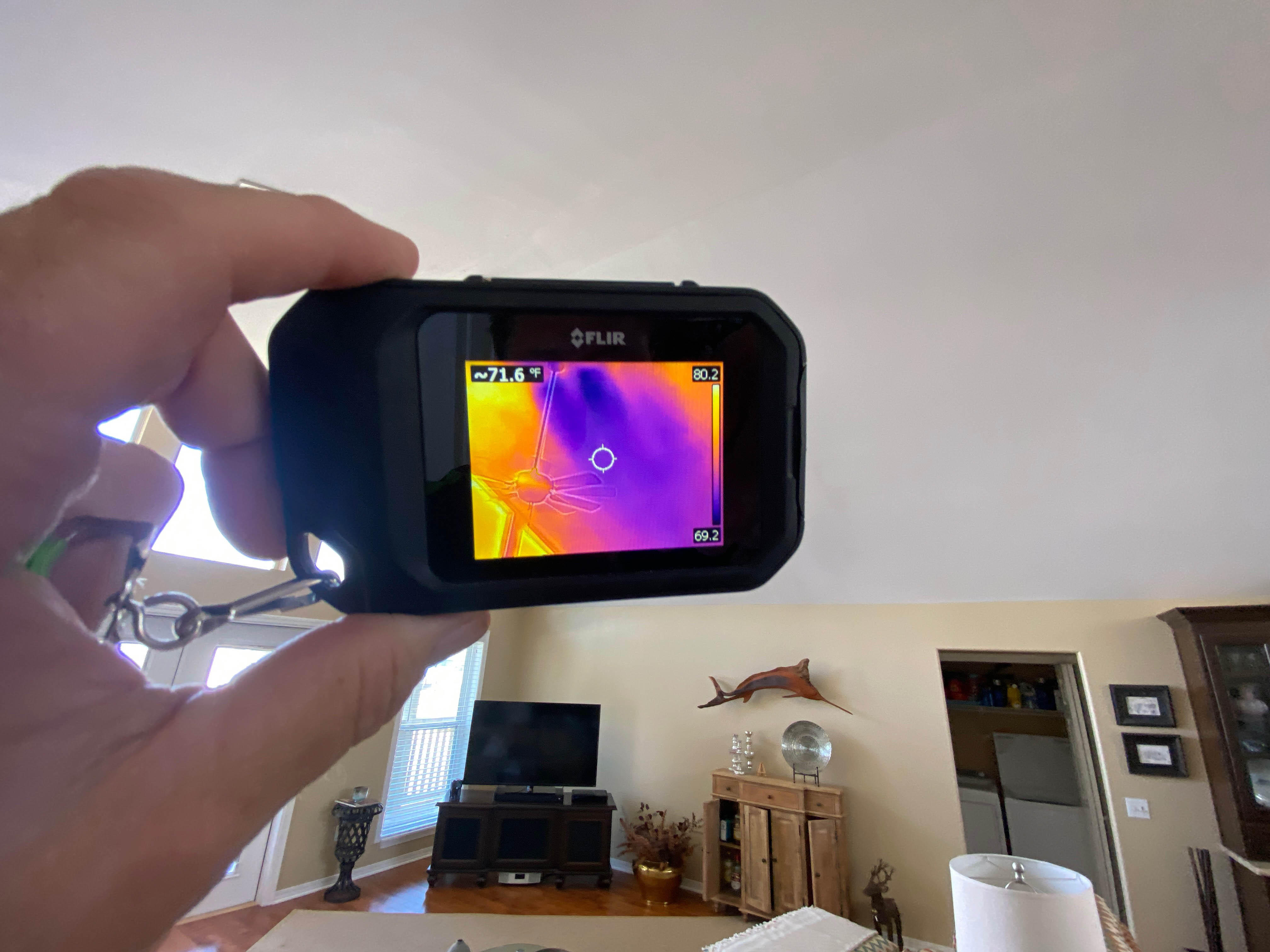 Scientific drying principles rely upon specialized equipment to detect, measure, and monitor a property’s moisture levels. Recent advances, like infrared cameras, can help us detect water through a wall, ceiling, or floor.