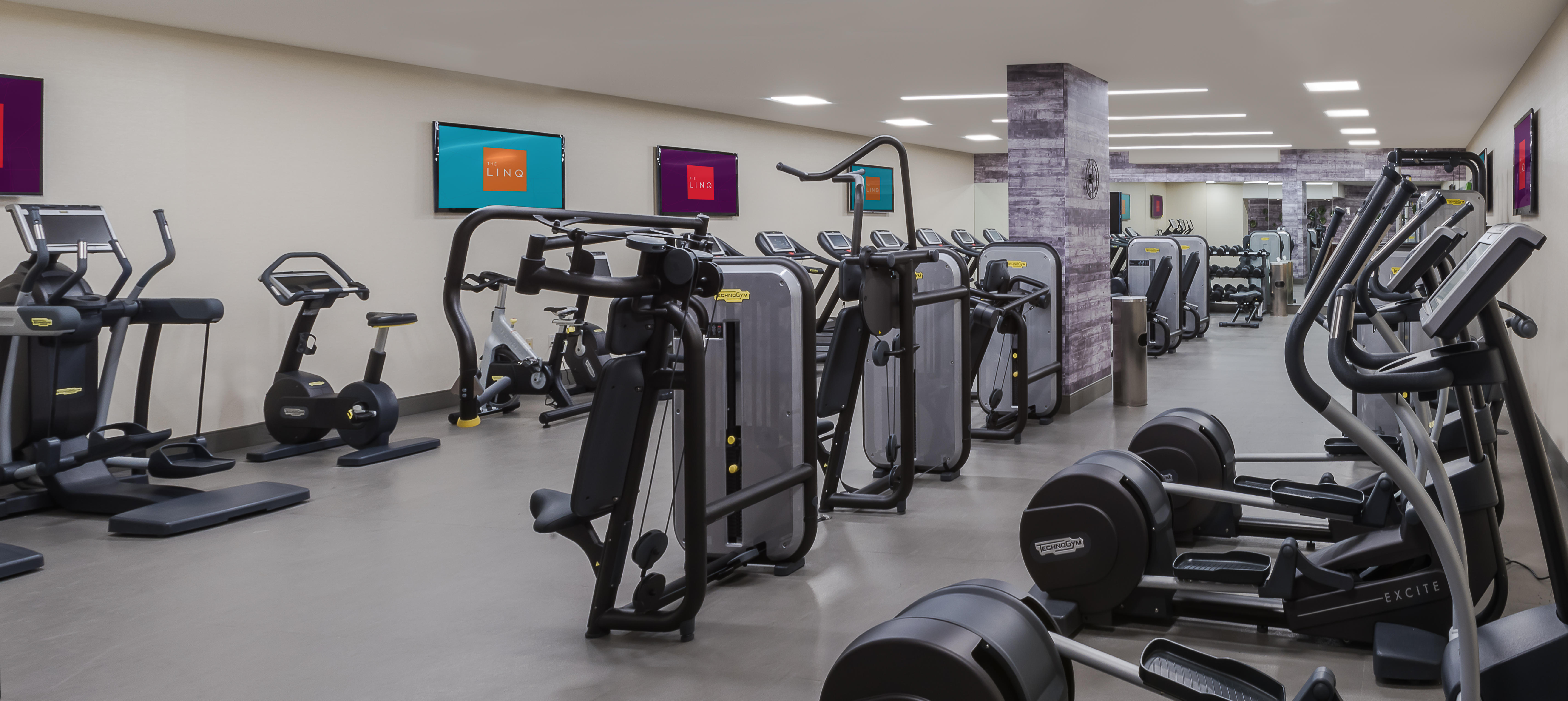 Enjoy the Linq Fitness center on the center strip in Las Vegas.