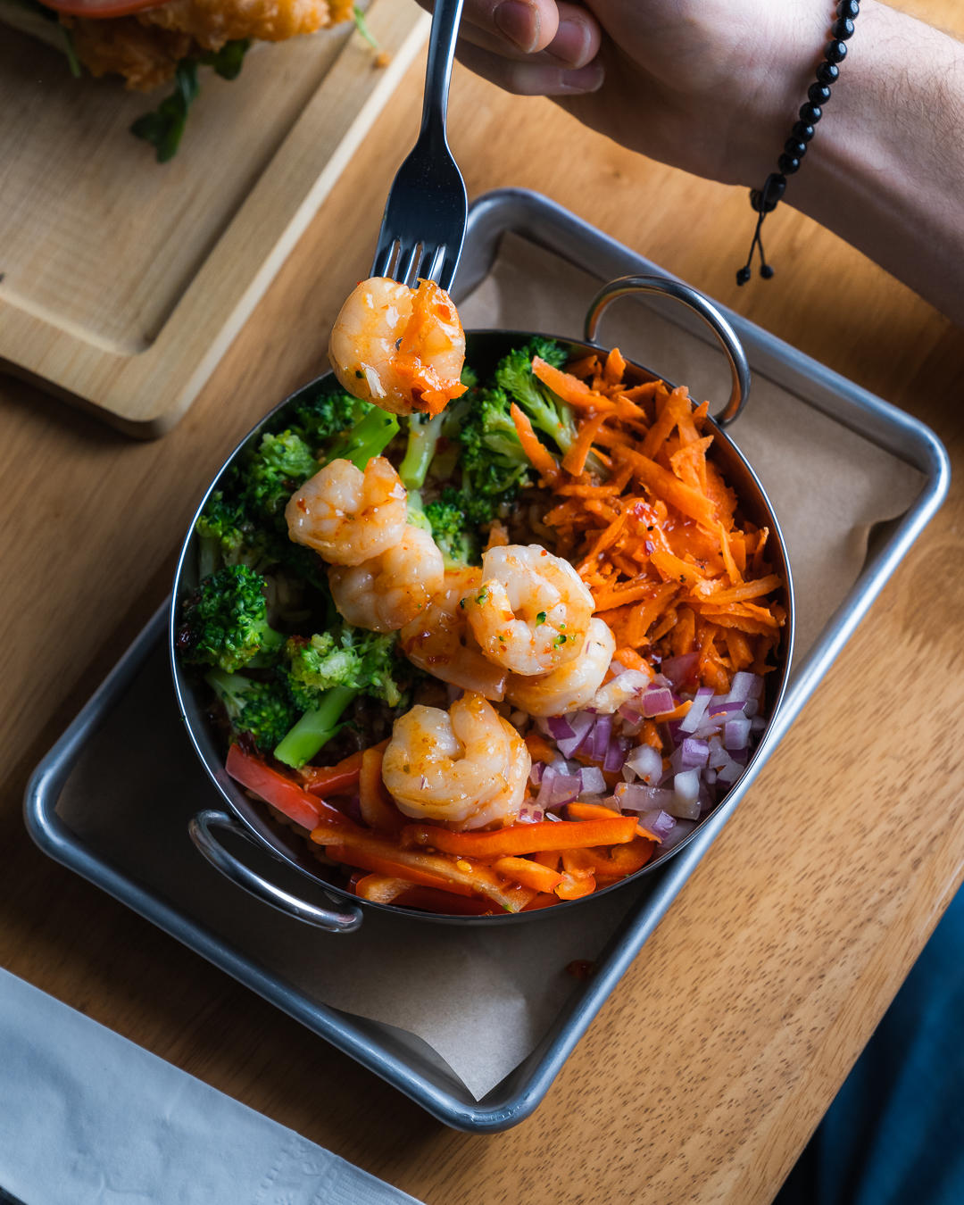 BANGKOK BOWL - Your choice of sautéed shrimp or tofu, with fresh broccoli, red onions, shredded carr Joey's Fish Shack Camrose (780)673-0164