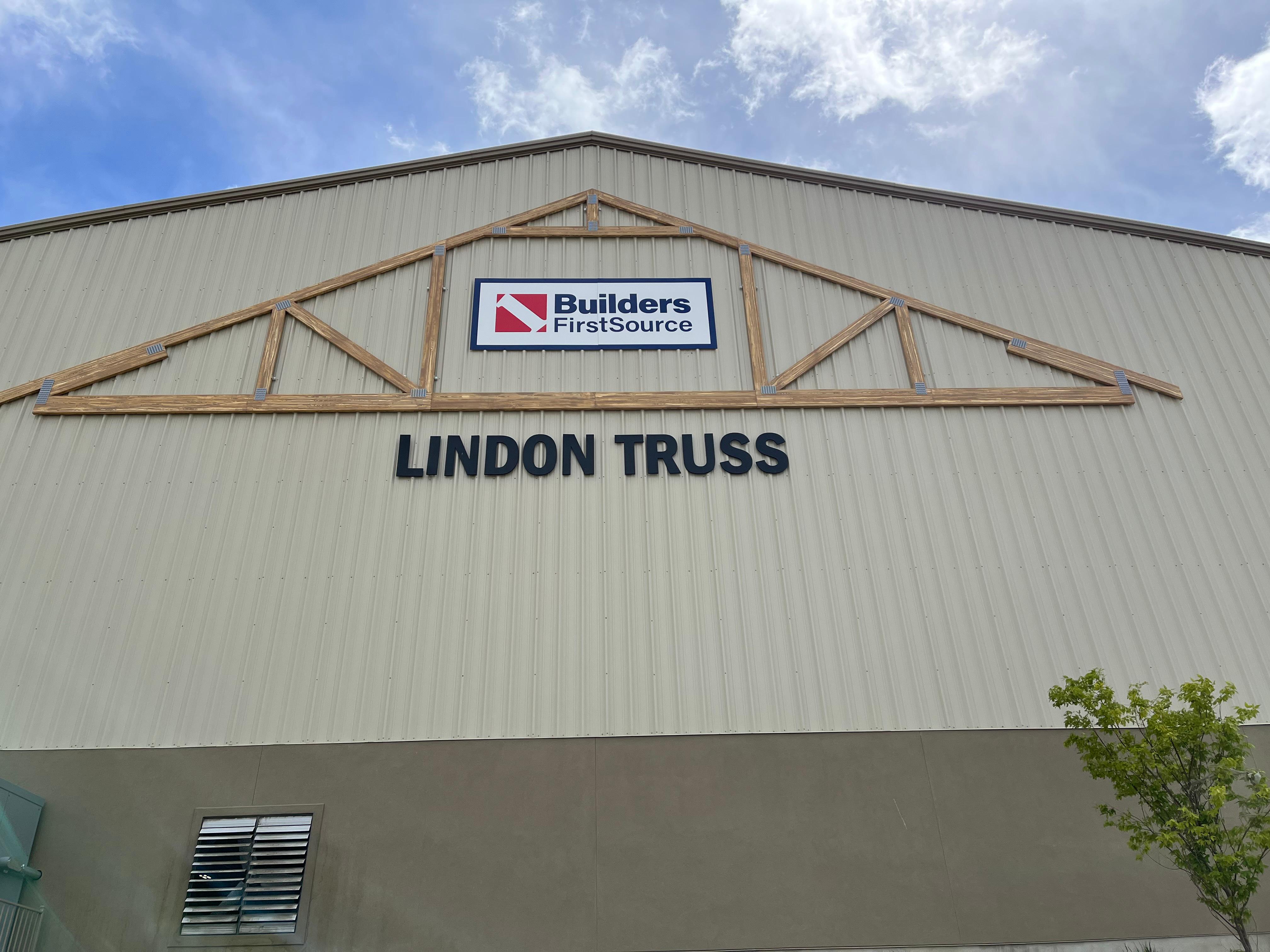 Builders FirstSource Building Materials Lindon Truss Utah store front builing sign.