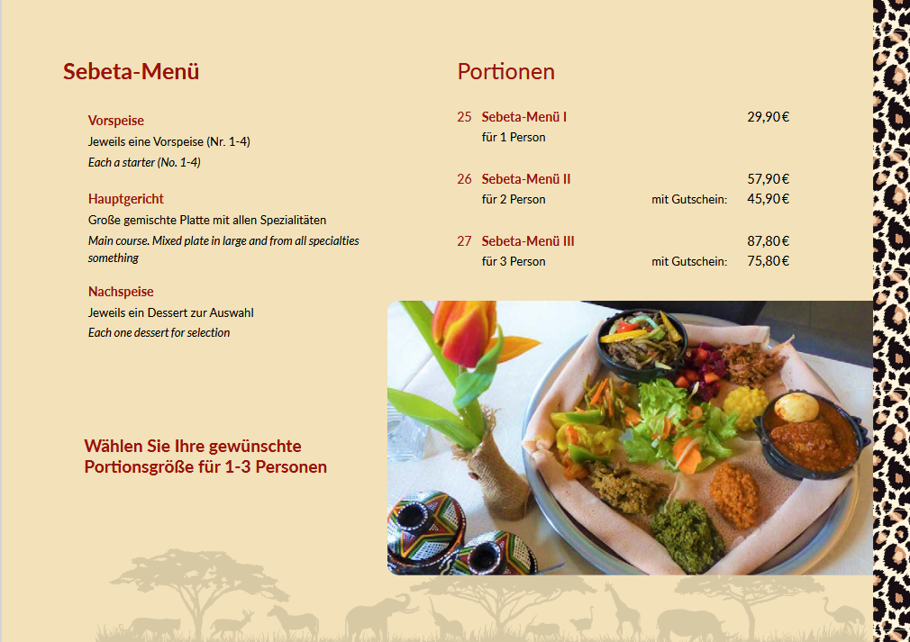 Sebeta-Teller +Sebeta  Menü