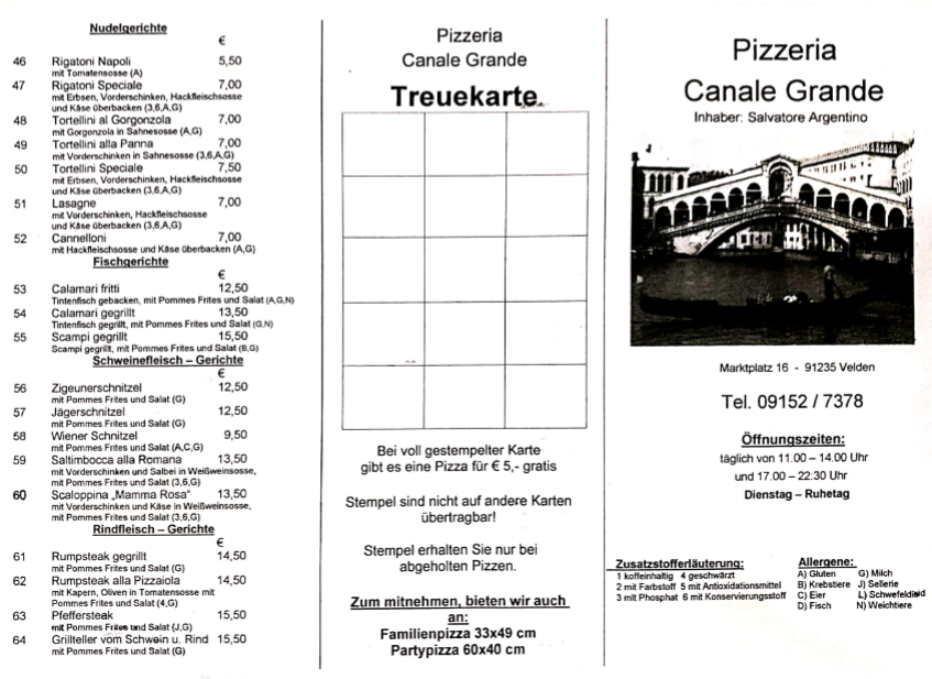 Bilder Gaststätte Pizzeria Canale Grande Inh.Salvatore Argentino