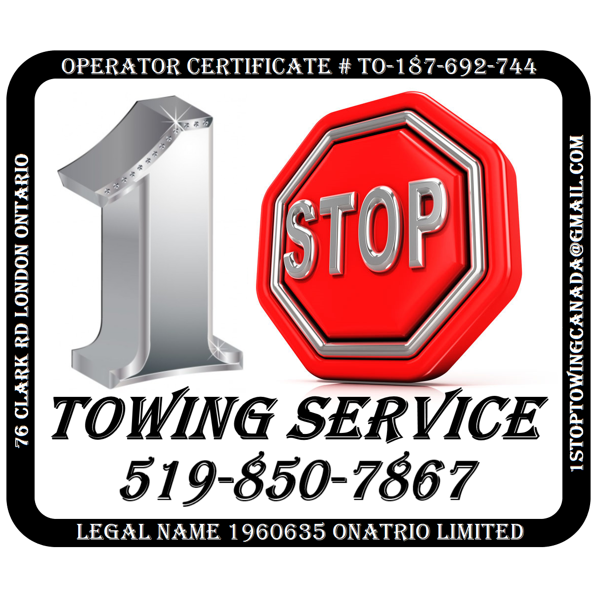 1 Stop Towing - London, ON N5W 5W7 - (519)850-7867 | ShowMeLocal.com