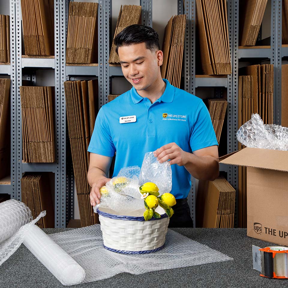 UPS Store associate fragile items
