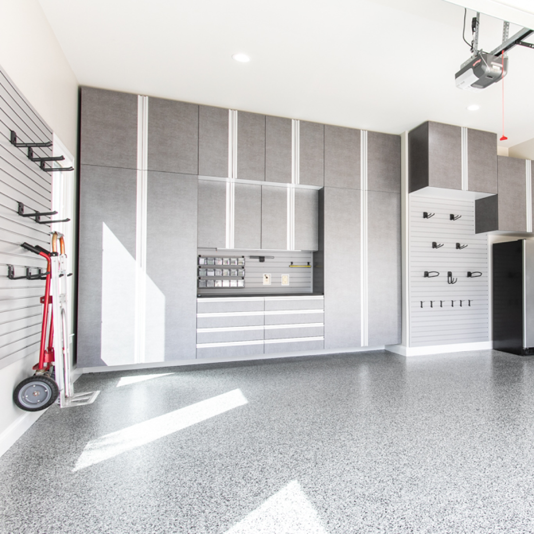 Our garage cabinets are more than just beautiful. They're also durable and very functional. Our 1” thick adjustable shelving is 25% thicker than the industry standard and can withstand temperature extremes and heavy loads without cracking or buckling. And our off-the-floor construction minimizes the