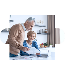 A couple reviewing their finances.