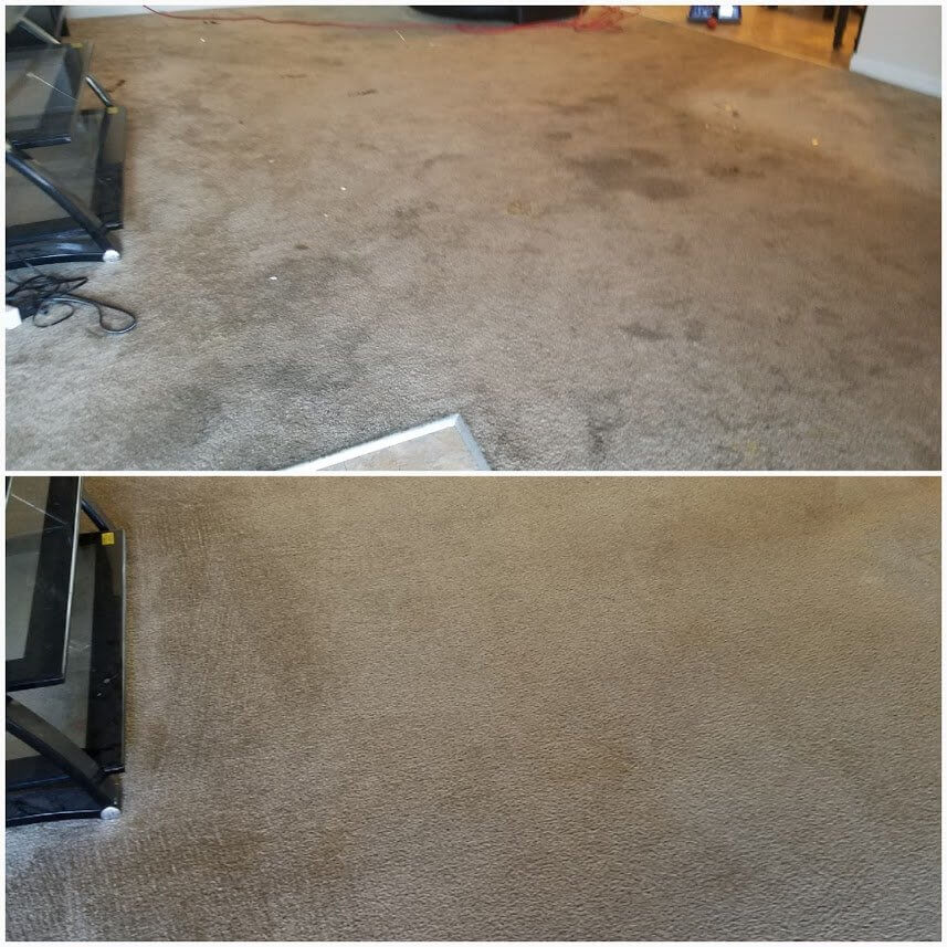 Before and after carpet cleaning in Anaheim