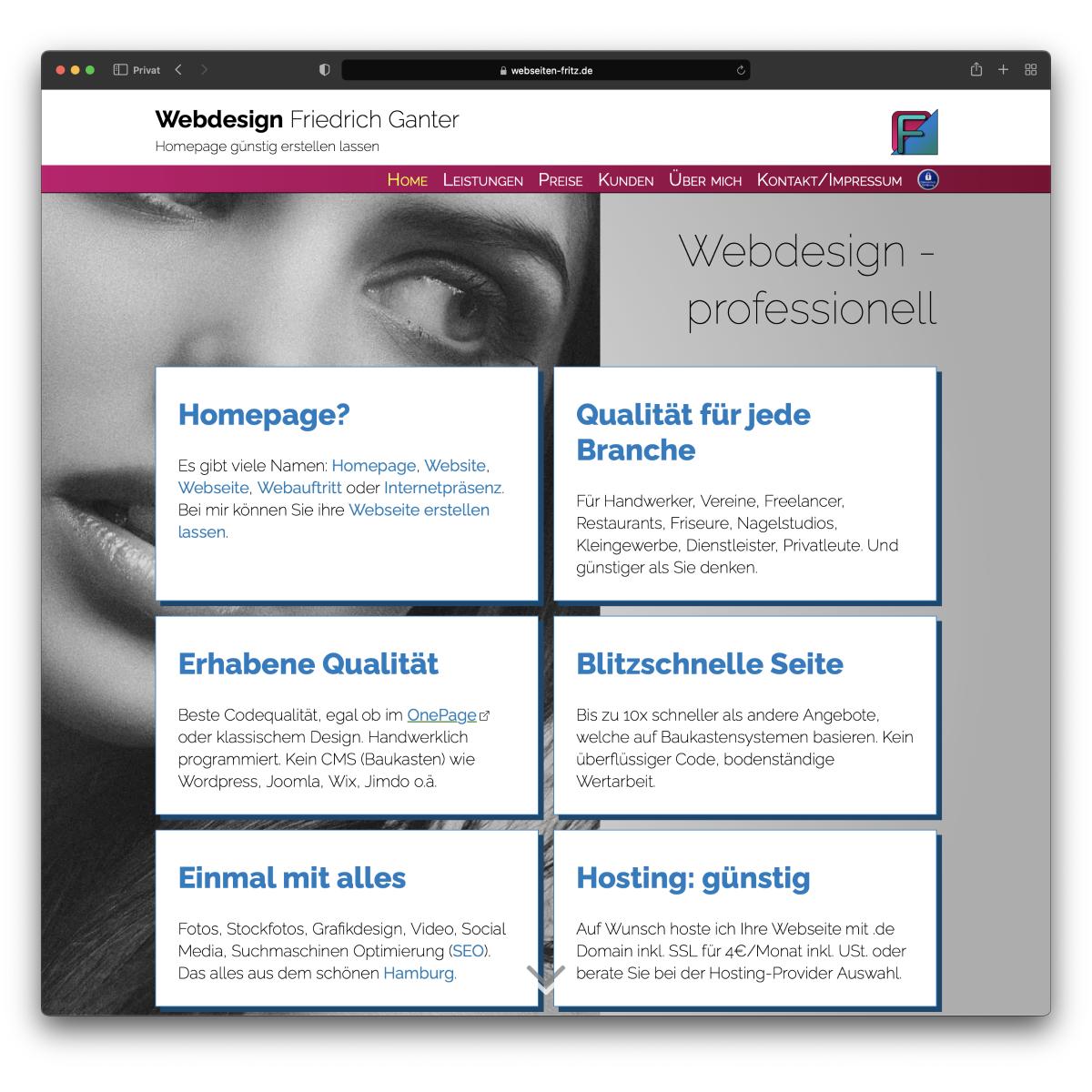 Friedrich Ganter Webdesign, Vierbergen 59 in Hamburg