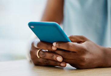 A client using the mobile app.