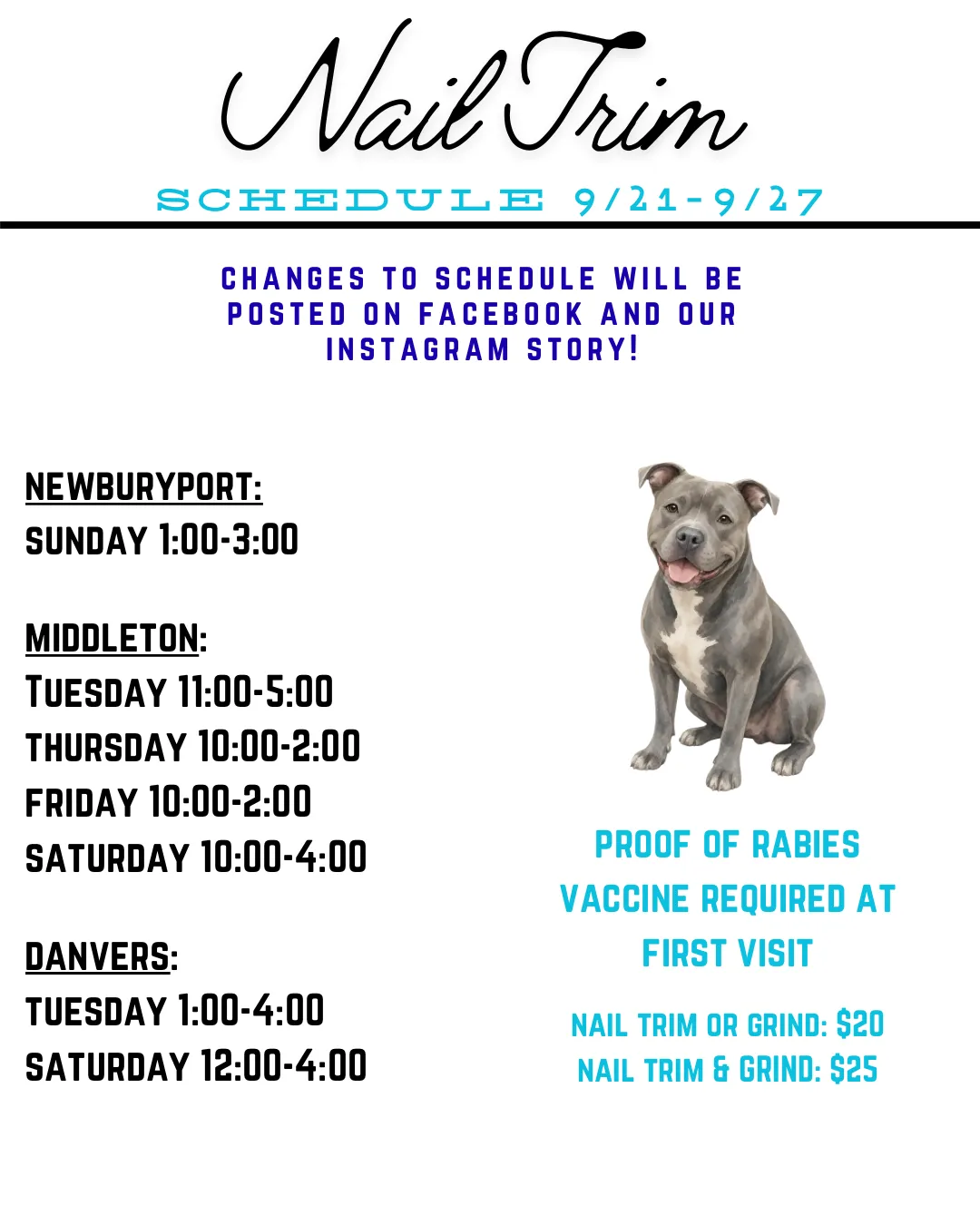 Image of Local Pet Event Nail trim schedule Nearby