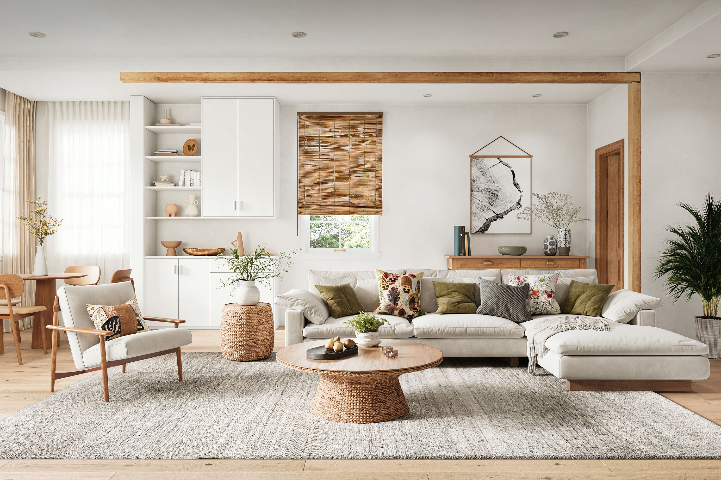 A photo of a contemporary living room.