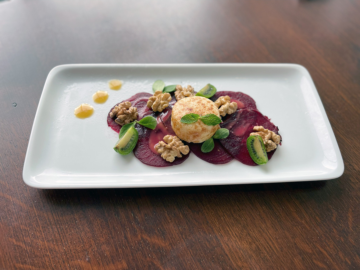 Karamelisierter Ziegenkäse