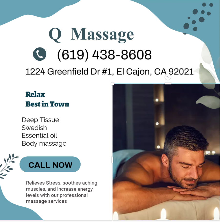 The full body massage targets all the major areas of the body that are most subject to strain and
discomfort including the neck, back, arms, legs, and feet. 
If you need an area of the body that you feel needs extra consideration, 
such as an extra sore neck or back, feel free to make your massage therapist aware and
they will be more than willing to accommodate you.