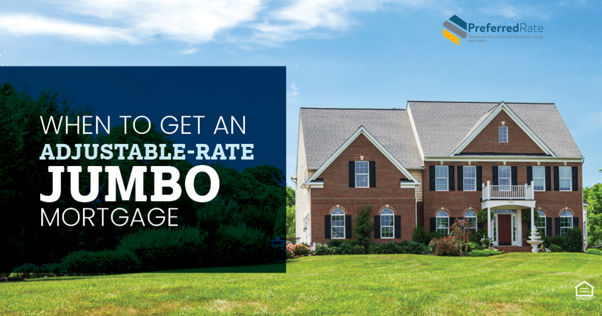 This is a great option for anyone wanting to sell or refinance within 7 years! Our Jumbo Adjustable-rate Mortgages (ARM) up to $2 million in financing and lower interest rates than conventional mortgages for the first 5 or 7 years, then the rate will adjust every 6 months. Call today to see if this could be right for you.