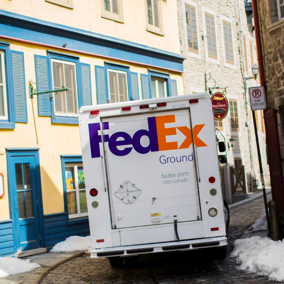 FedEx van on streets in Canada FedEx Ship Centre Cambridge (800)463-3339