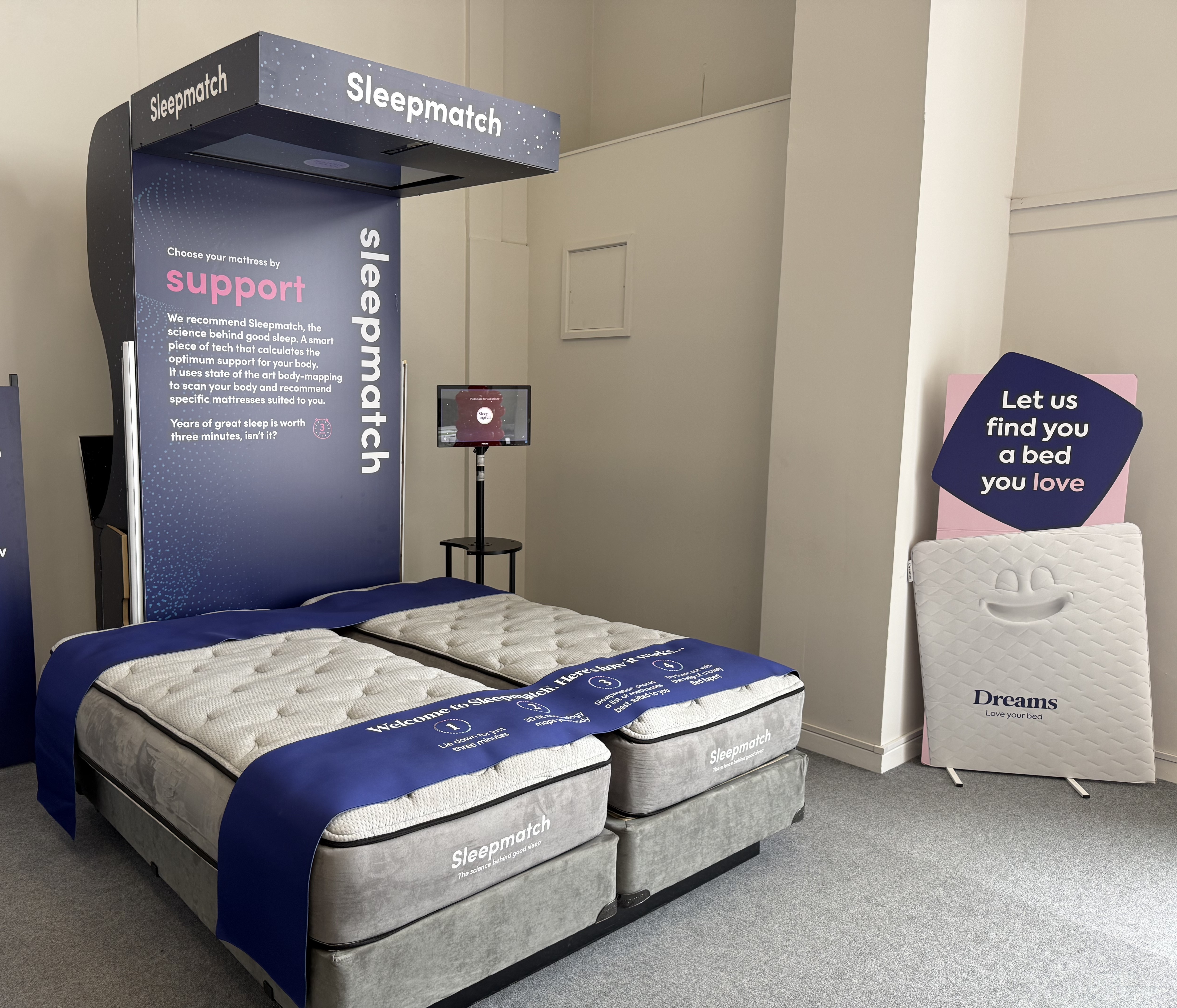 Head in-store for the full Sleepmatch™ experience. Our unique Sleepmatch™ technology matches you with your perfect bed.