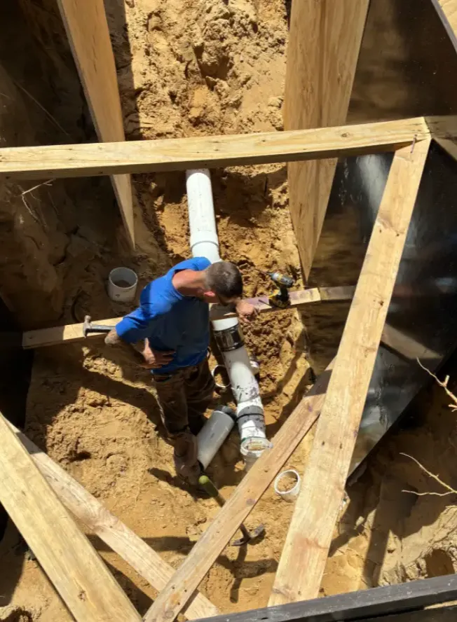 Large commercial excavation and plumbing job. 