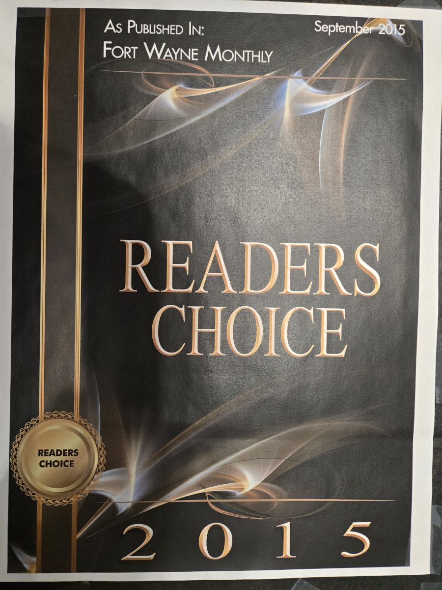 Fort Wayne Reader Choice Best Home Carpet Cleaning Award 2015