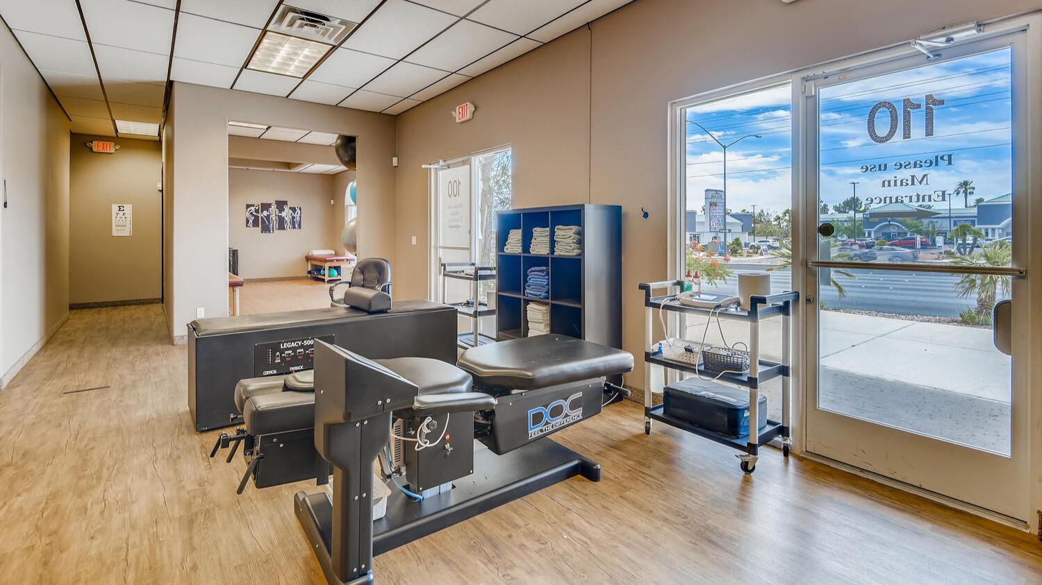 Spinal Decompression Treatment is a type of traction therapy that involves stretching of the spine, using a traction table to relieve back and/or leg pain.