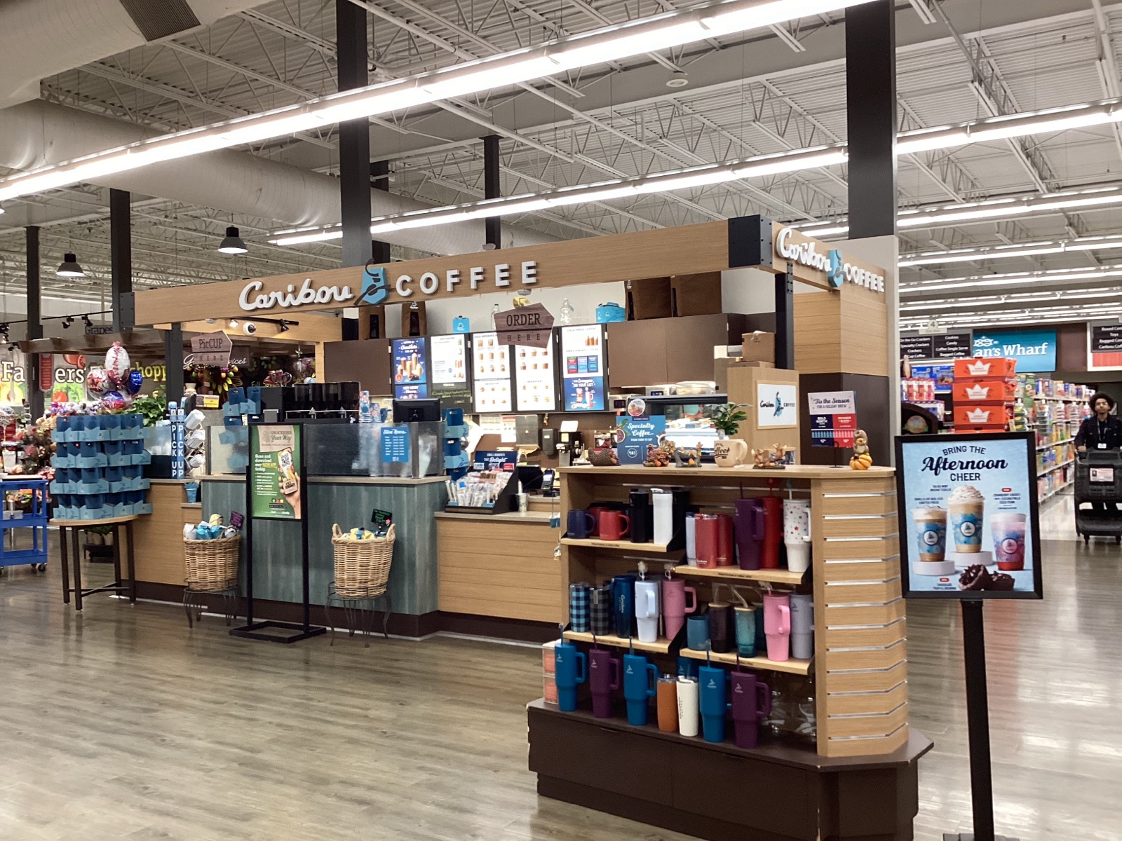 Storefront of the Caribou Coffee at 1400 Babcock Boulevard in Delano