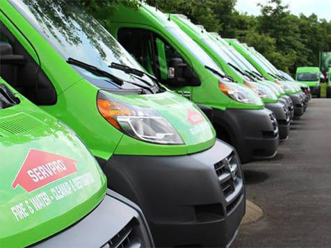 SERVPRO vans are loaded and ready for work.