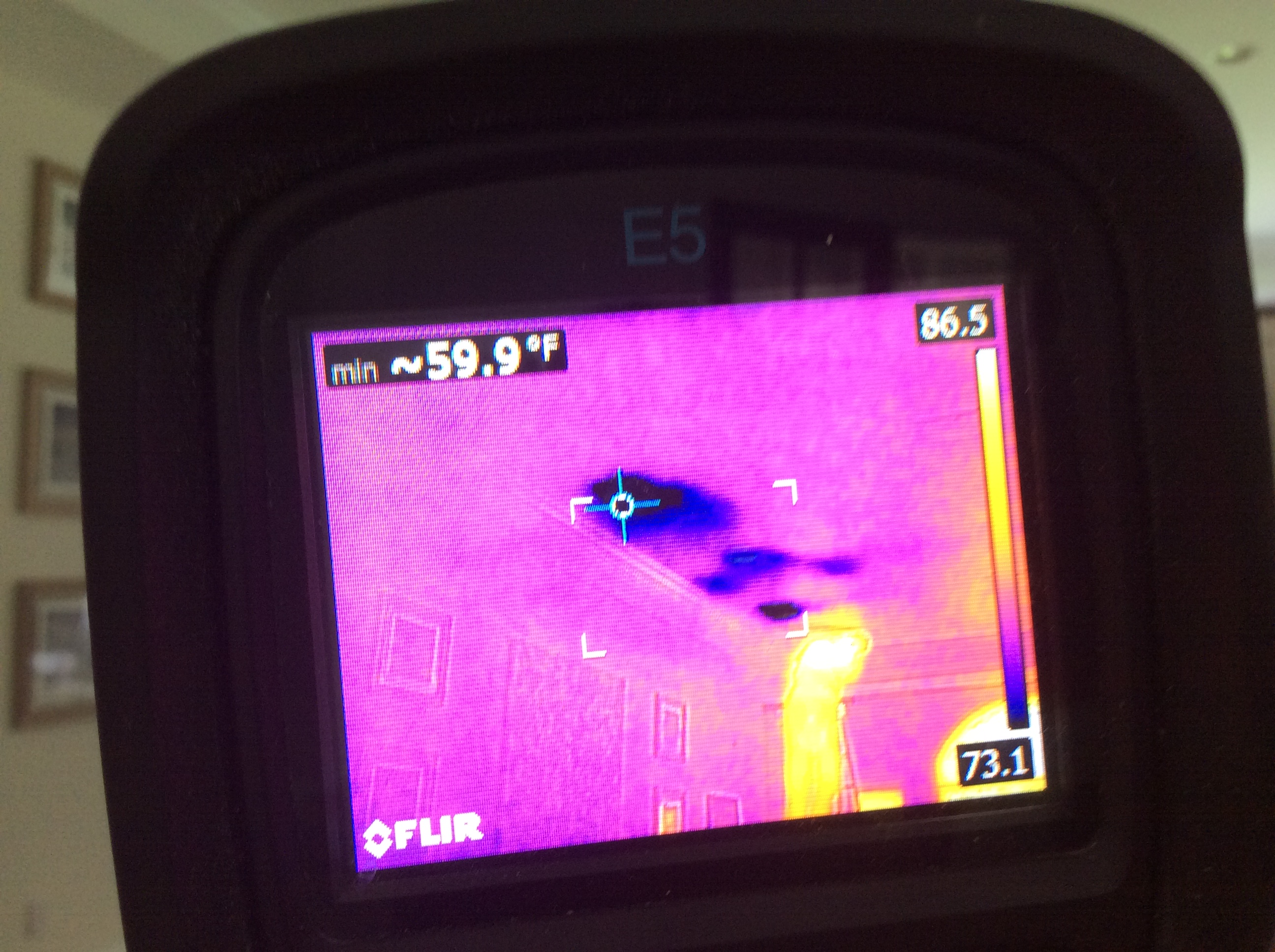 Not able to see the water damage with the naked eye, SERVPR of Cutler Bay used this thermal imager to see the water.