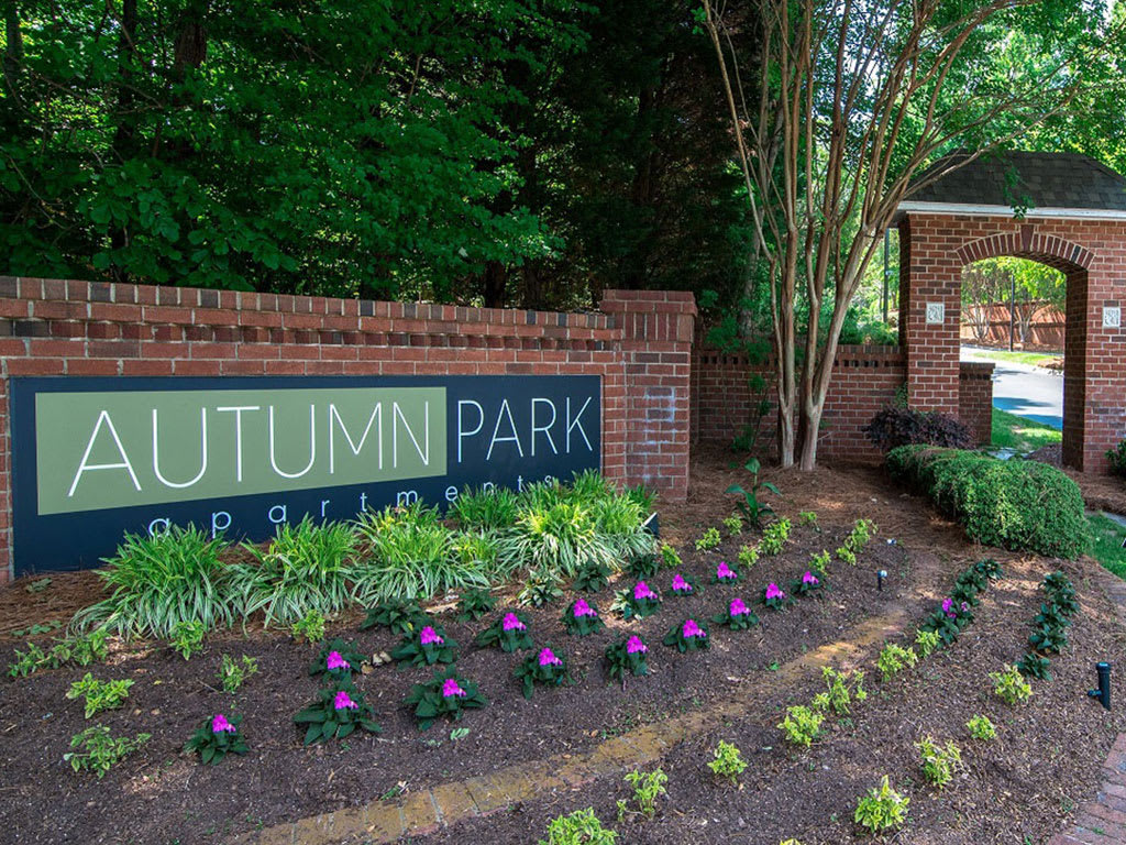 Entrance Sign at Autumn Park Apartments, Charlotte, NC 28262