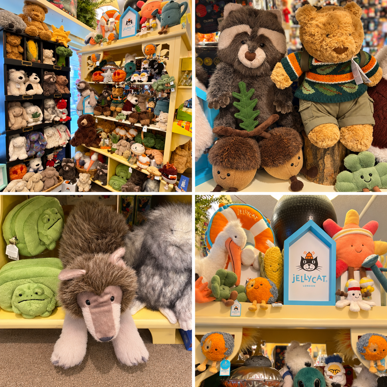 Discover Jellycat plush friends at The Collection in Vermont! Explore cuddly animals and playful Amuseables in our refreshed display. Many styles have limited quantities, so find your favorites today.