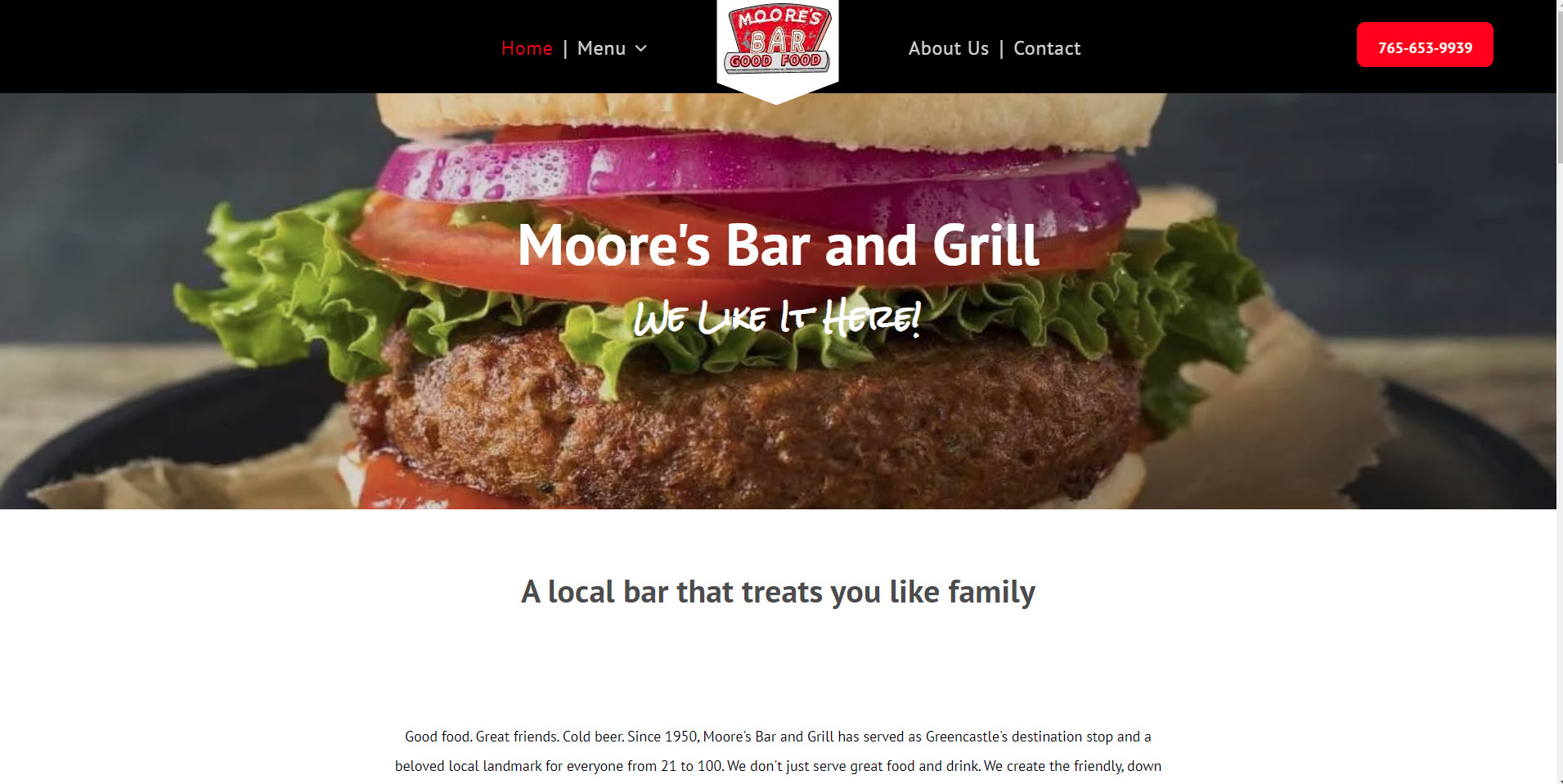 Moores Bar and Grill Website
