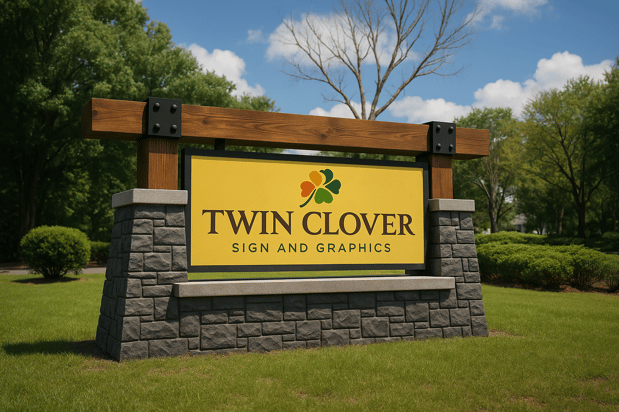 Images Twin Clover Sign and Graphics