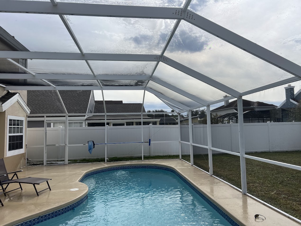 Professional pool deck cleaning in St. Cloud, FL removes algae, mildew, dirt, and outdoor buildup to refresh the appearance of your poolside surfaces.