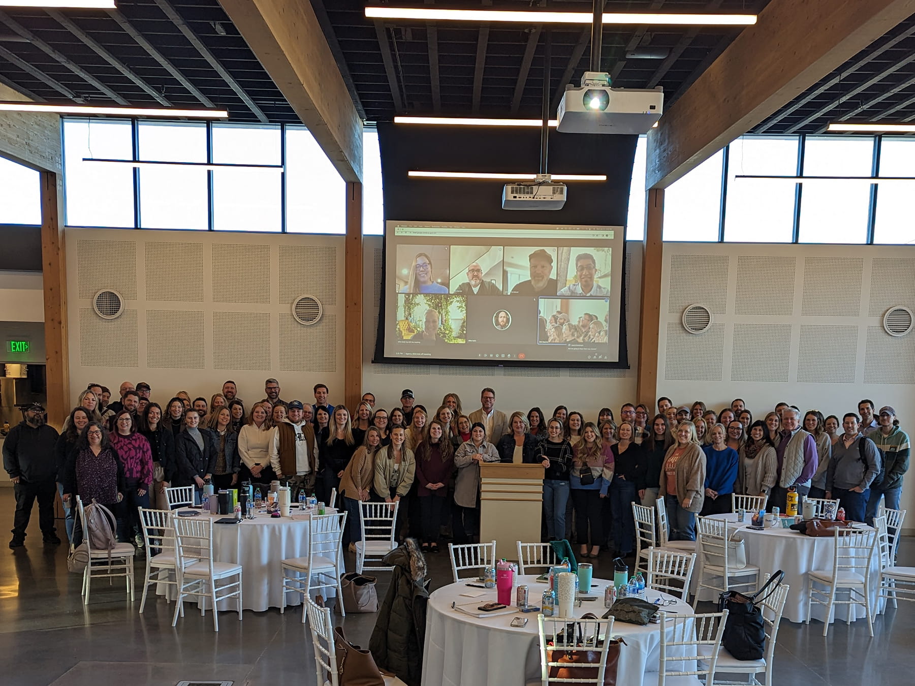 Two Rivers Marketing - Associate meeting with remote associates participation