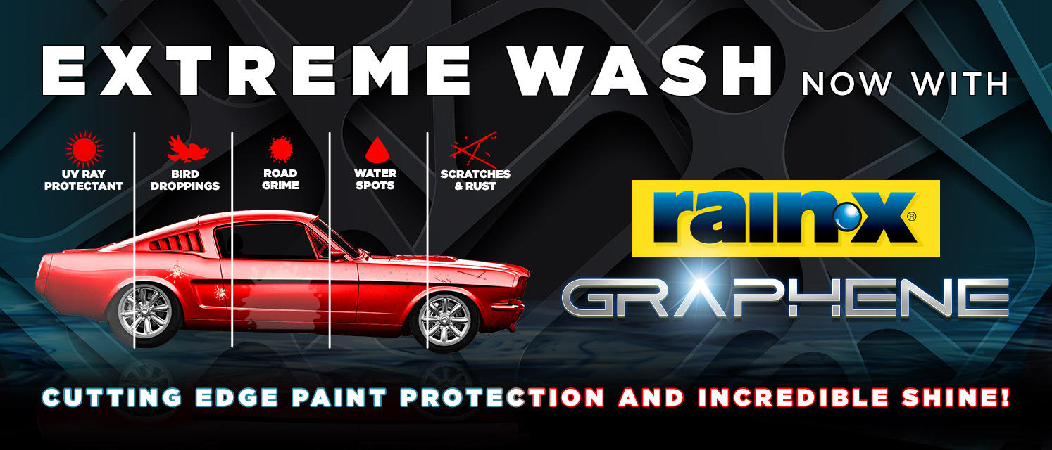 7-Eleven Car Wash - Extreme Wash now with RAIN-X GRAPHENE cutting edge paint protection and incredible shine!