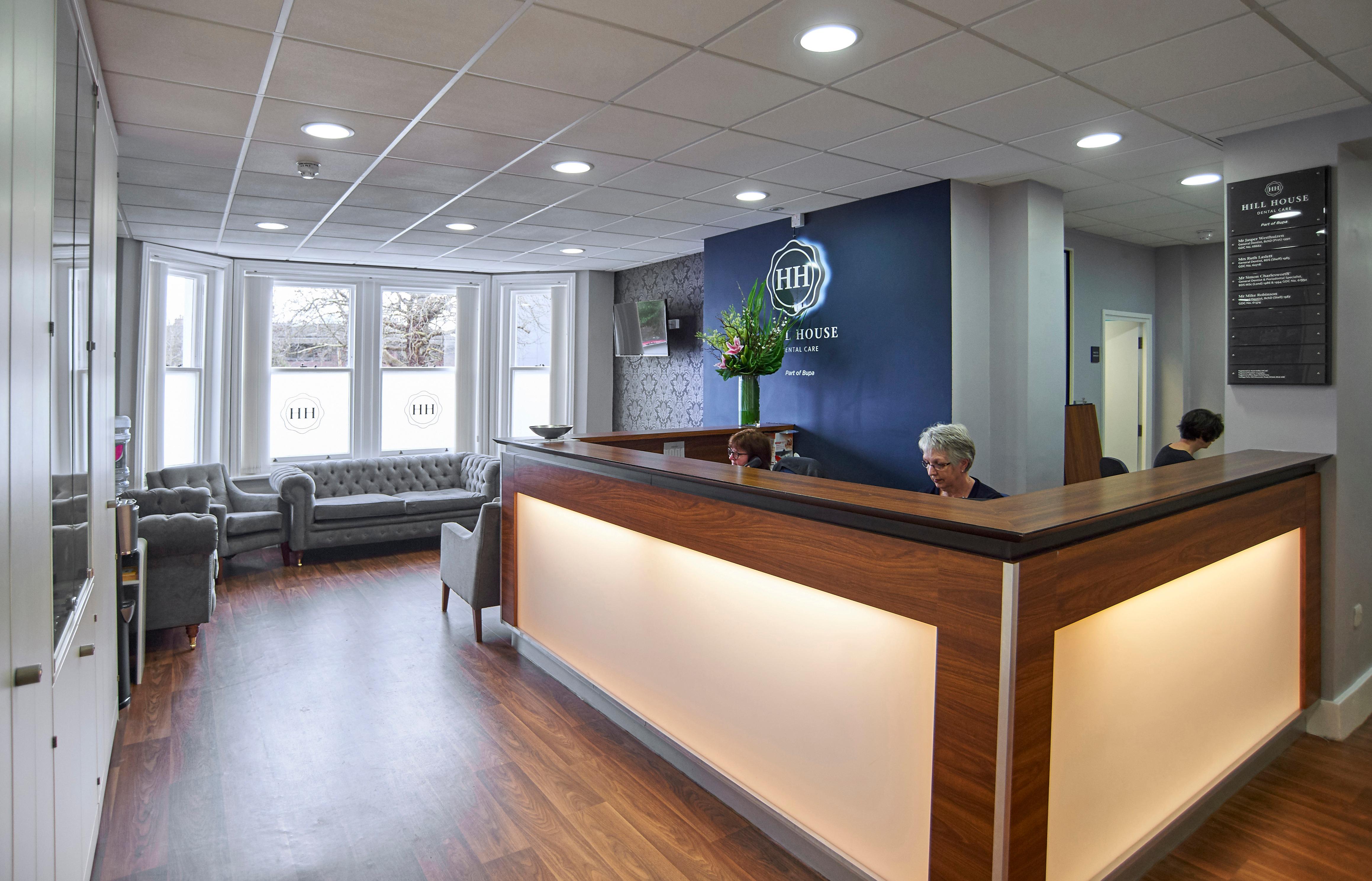 The reception at Hill House Dental Care Hill House Dental Care Tunbridge Wells 01892 525798