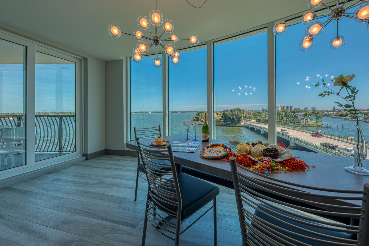 Modern waterfront event space with panoramic intracoastal views at FUSION Resort in Treasure Island, Florida.