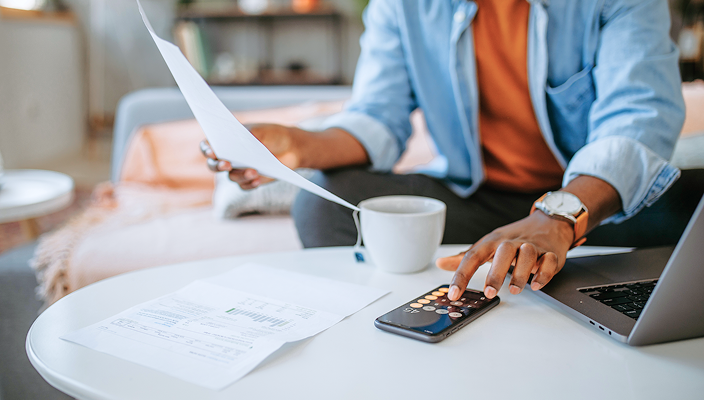 A client reviewing their financial plan.