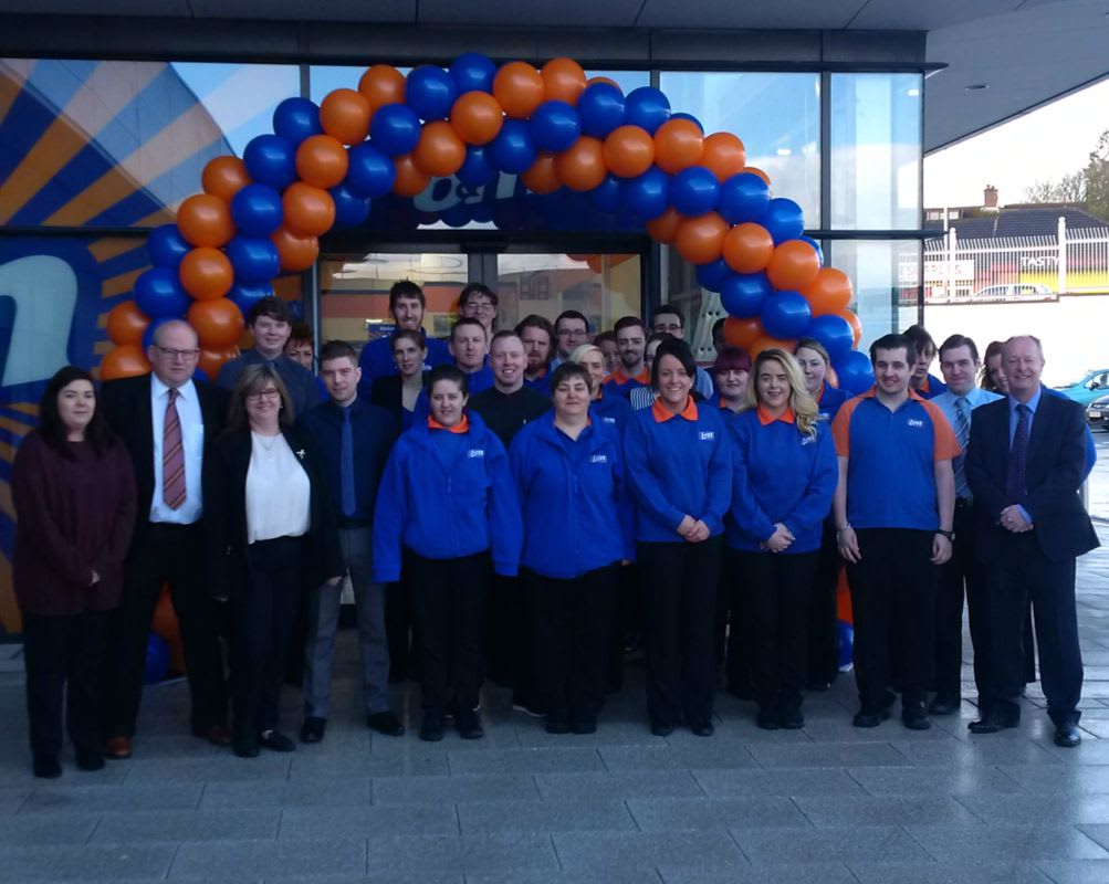 The new store colleagues at B&M Westwood, eager to start on its opening day.