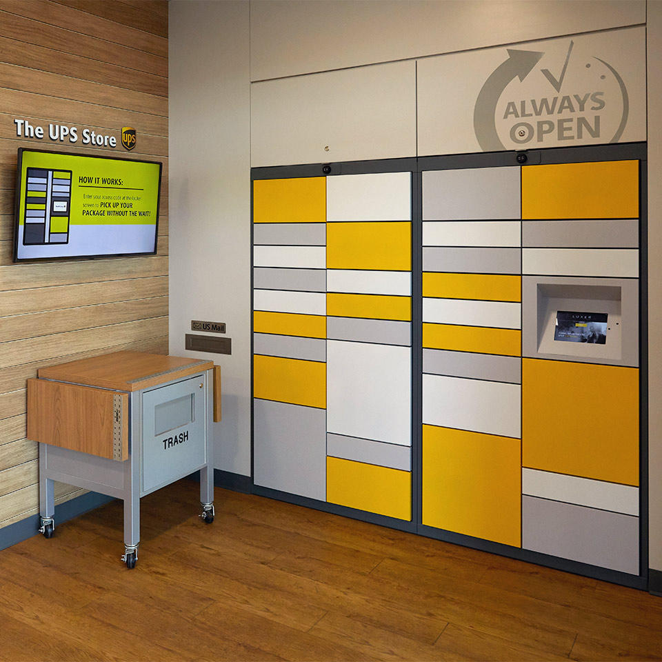 automated locker kiosk at The UPS Store