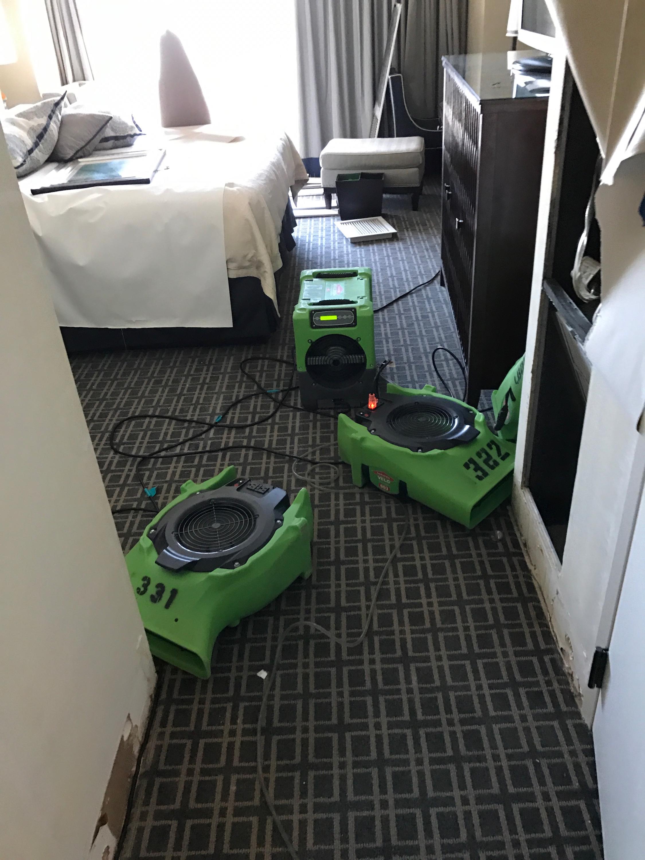 The SERVPRO equipment is up and running after a commercial loss.