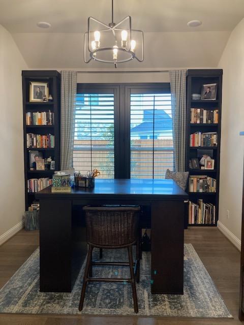 Say goodbye to bland and hello to grand with these colored Shutters in a Katy, Texas, home office! They not only add a pop of personality but also provide adjustable light control for a productive workspace.