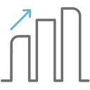 Uptrend bar graph icon.