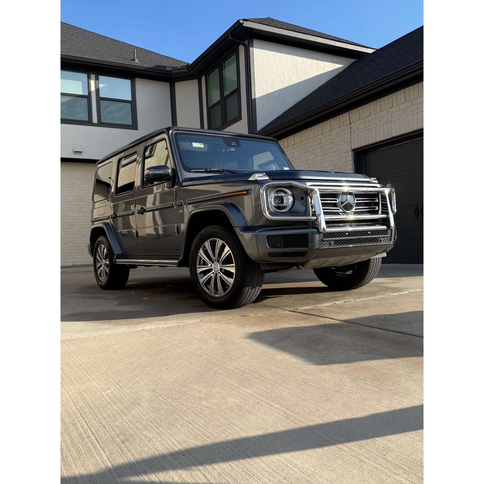 Mercedes-Benz G-Class detailed by Prizm Detailing in Dallas, Texas. Premium exterior detailing enhanced the vehicle’s gloss, cleaned the wheels and trim, and restored a sleek luxury finish with attention to every detail.